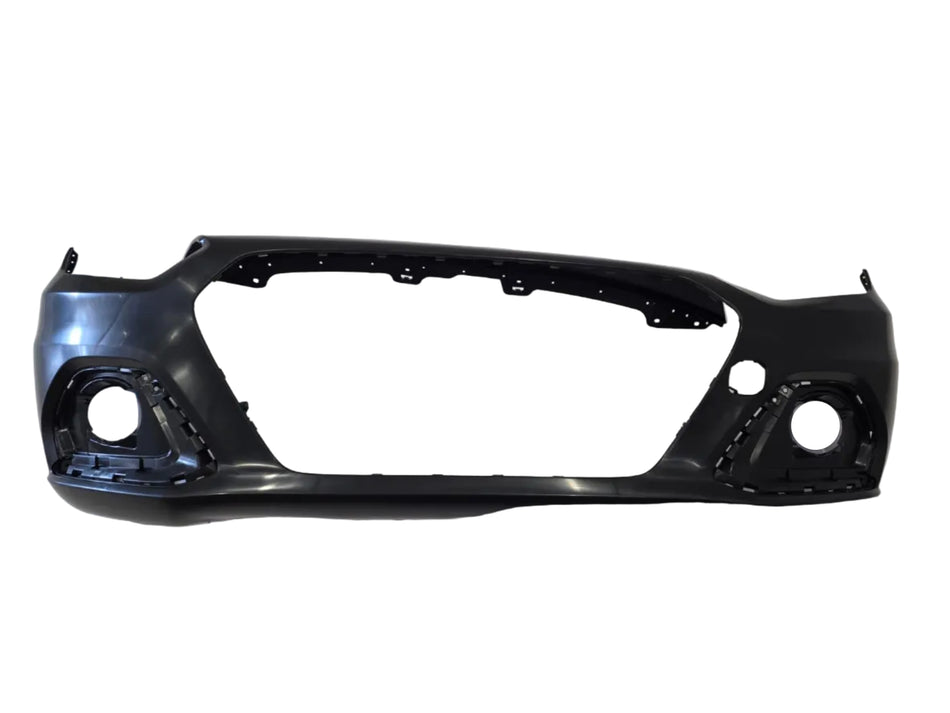 Black car bumper on a white background